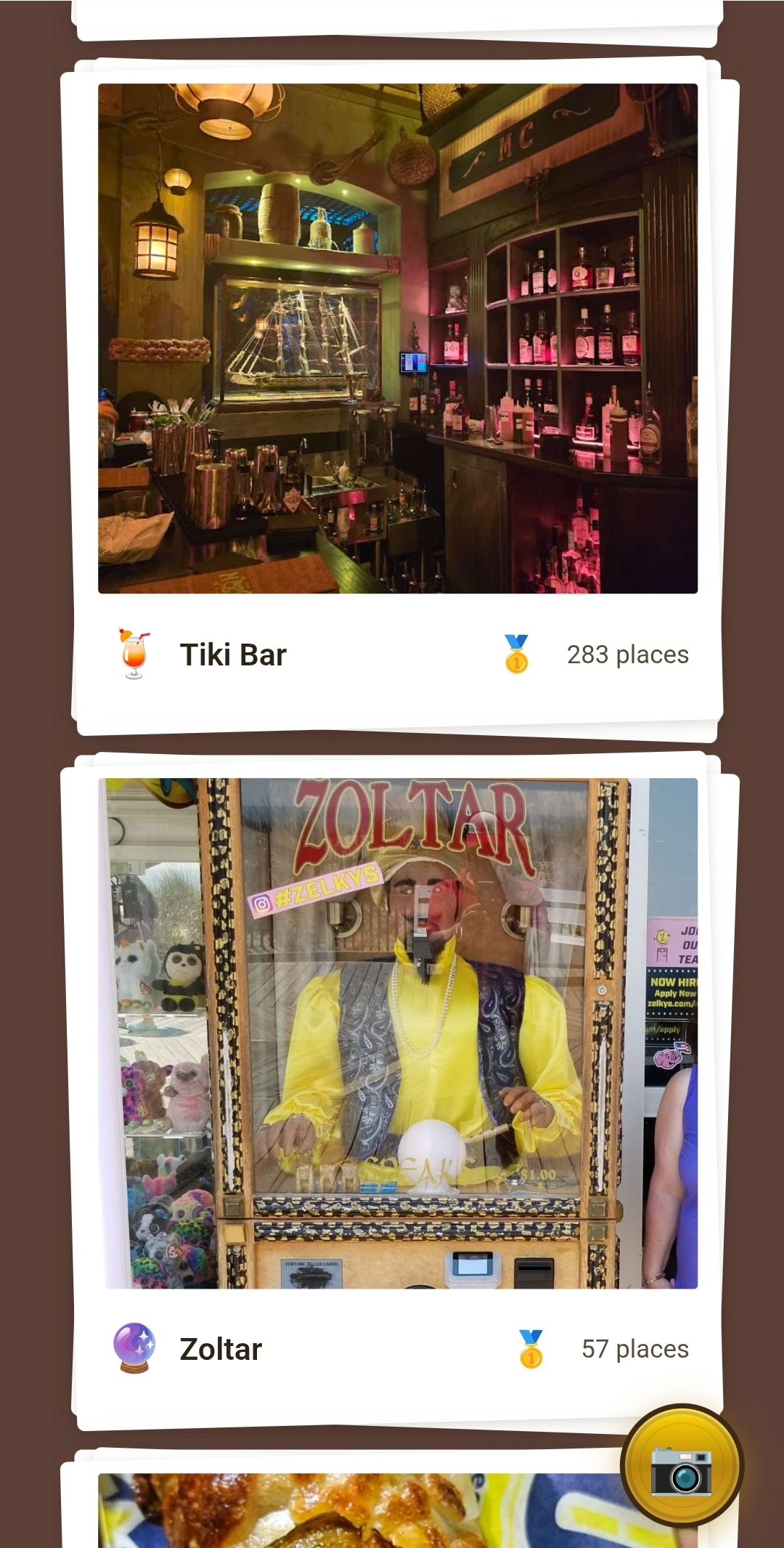 Yoink collection progress page with map and photo grid